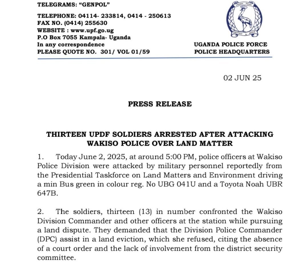 Abasirikale ba UPDF 13 bakwatiddwa –  mu bulumbaganyi obukoleddwa ku police ye Wakiso