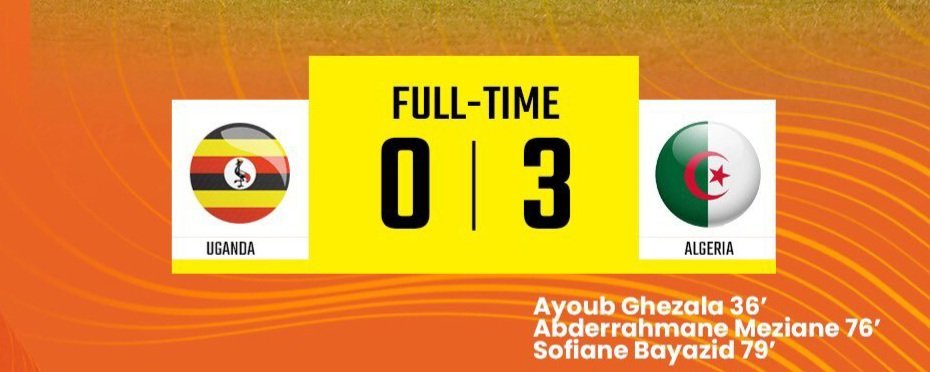 CHAN 2024 – Uganda ekubiddwa Algeria 3 – 0  e Namboole