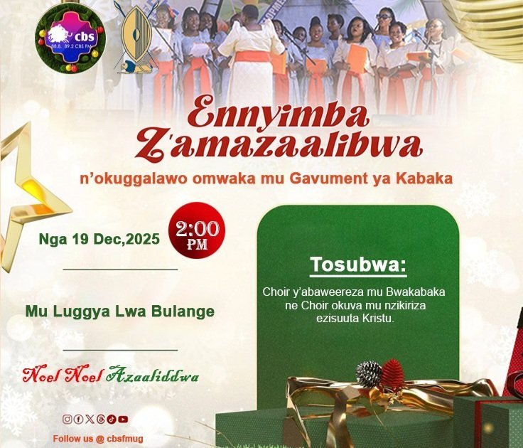 Chrismas Carols mu Bulange e Mengo – nga 19 December,2025