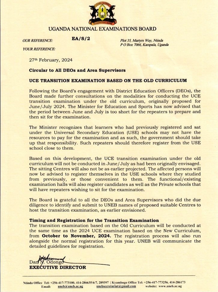 Government eyimirizza enteekateeka y’abayizi ba S.4 ababadde balina okukola ebigezo bya UNEB mu June ne July 2024