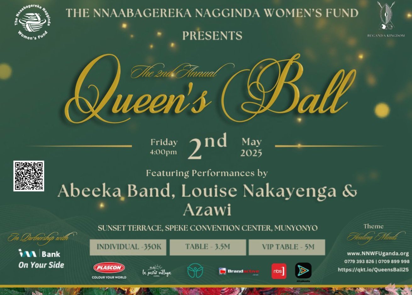 Nnaabagereka Nagginda Fund etegese – The Queen’s Ball ey’omulundi ogwokubiri nga 02 May,2025 ku Speke Resort Munyonyo