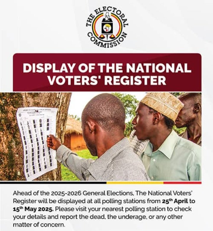 Okukebera enkalala z’abalonzi  kukomekkerezebwa nga 15 May,2025