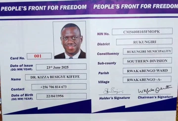 PFF etaandise okuwandiisa ba memba – Dr. Kiiza Besigye ye memba asoose okuwandiisibwa