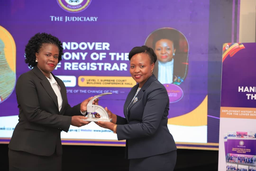 Sarah Langa Siu Hands Over Office to Pamela Lamunu as Chief Registrar of the Ugandan Judiciary