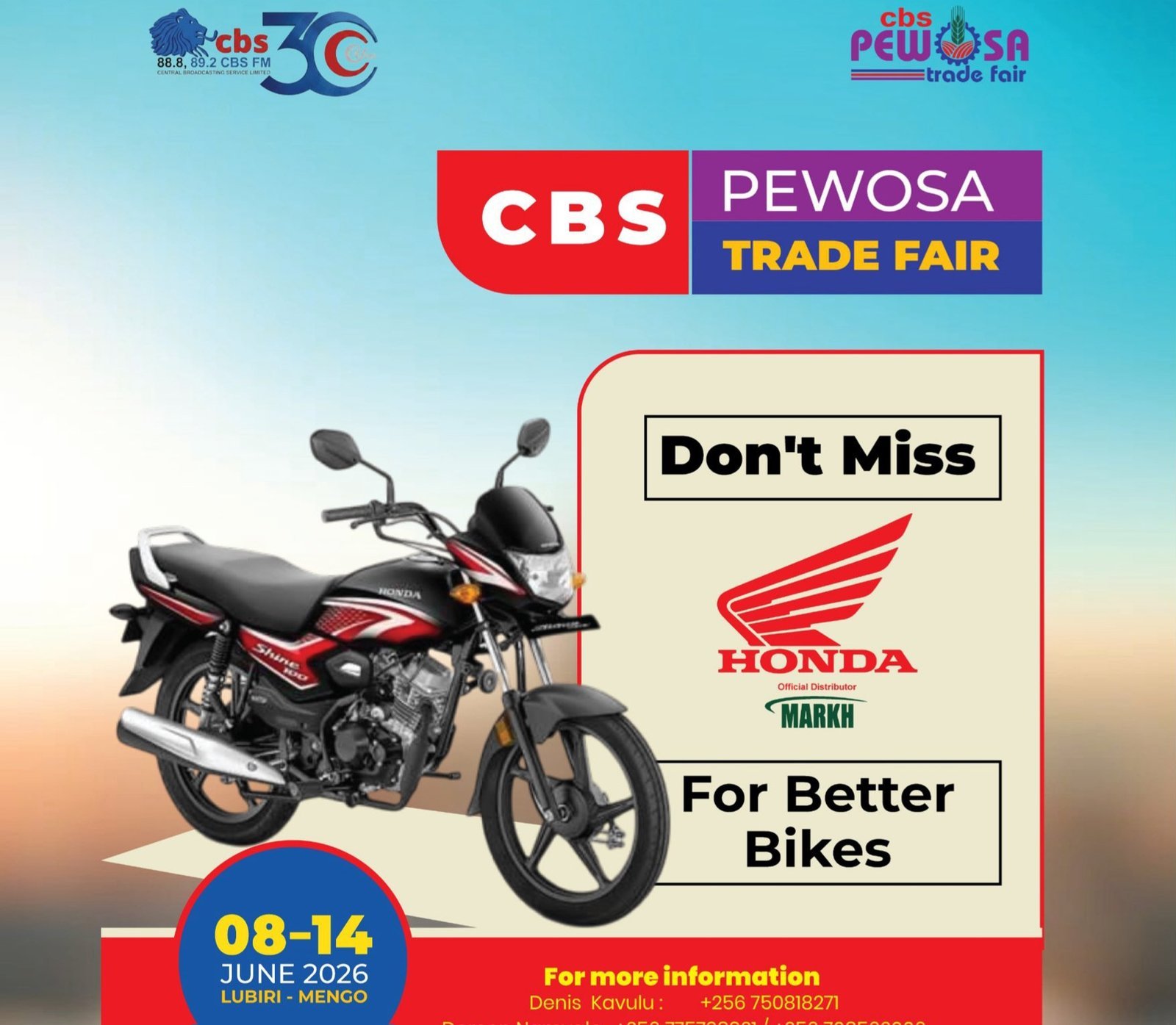 Tosubwa Omwoleso gwa CBS PEWOSA Nsindikanjake – gutandise mu Lubiri e Mengo okuva nga 8 Okutuuka 14 June,2026