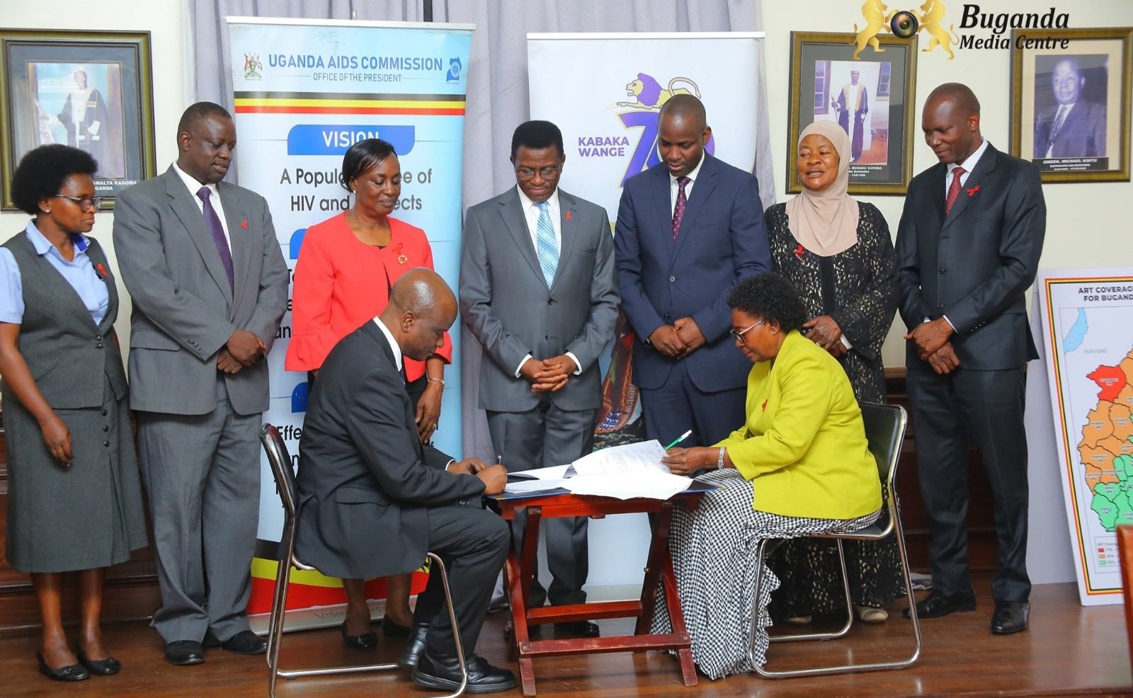 Uganda Aids Commission ezizza buggya endagaano y’okukolera awamu ne Buganda mu kulwanyisa siriimu okutuuka mu 2030 – beyanzizza Ssaabasajja Kabaka olw’okwenyigira mu kaweefube ono