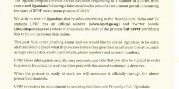 UPDF erabudde abantu –  mwerinde abafere ababasuubiza emirimu mu ggye ly’eggwanga