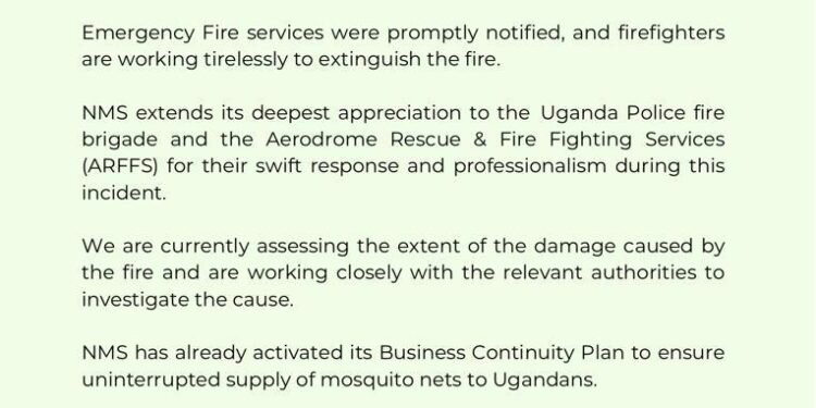 Omuliro gukutte etterekero lya National Medical Stores