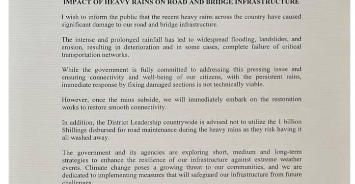 Ministry yeby’enguudo eyimirizza entegeka y’okukola enguudo n’entindo olw’enkuba efudemba