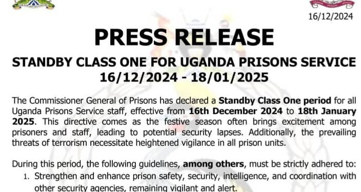 Amakomera gonna mu Uganda gaweze okukyalira abasibe okutuusa nga 18 January,2025