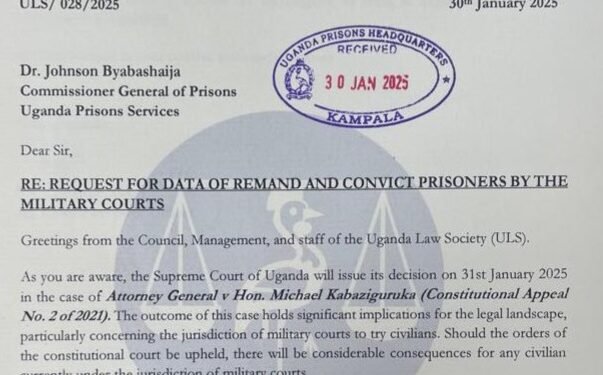 Uganda Law Society ewandiikidde abakulira amakomera ku bikwata ku basibe bonna – abaasindikibwayo General Court Martial
