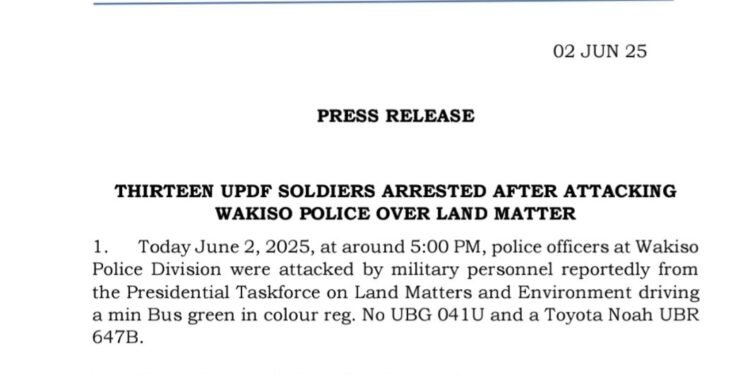 Abasirikale ba UPDF 13 bakwatiddwa –  mu bulumbaganyi obukoleddwa ku police ye Wakiso