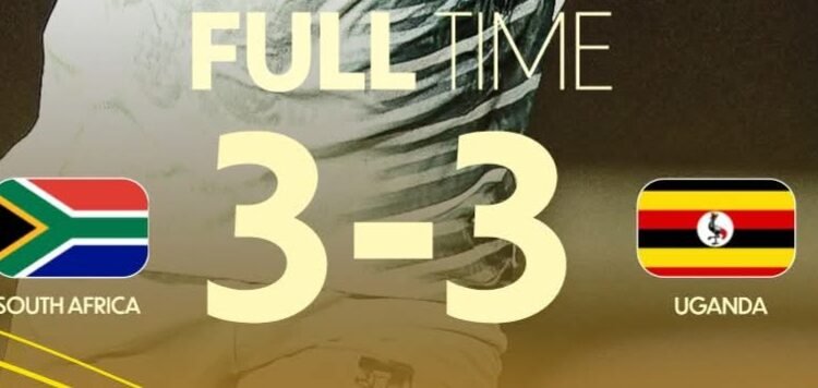 Uganda ekoze byafaayo mu CHAN 2024 – egudde maliri ne SouthAfrica 3 – 3