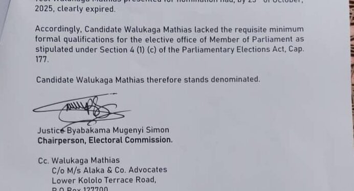 Mathias Walukagga agobeddwa mulwokaano lw’okuvuganya ku kifo ky’omubaka wa Busiro East mu kalulu ka 2026 – NUP esazeewo okuddukira mu kooti okuwakanya ensala eno