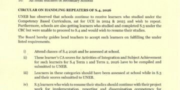 UNEB efulumizza obukwakkulizo obulina okugobererwa abayizi abaagwa ebibuuzo bya S.4 mu 2024 ne 2025