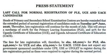 UNEB yakawandiisa abayizi akakadde kamu n’ekitundu abagenda okutuula ebigezo bya 2026 – nsalesale w’okuwandiisa abasigadde wa nga 30 June